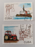 Delcampe - Sellos Cuba 1993, Desarrollo Del Motor Diésel. Edifil 3810, 3812 - Oblitérés
