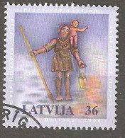 Delcampe - Latvia: Single Used Stamp. Symbol Of Riga - Big Kristaps. 2006. Mi#678 - Monuments