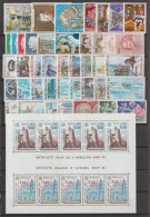 Delcampe - MONACO - 1977 - ANNEE COMPLETE AVEC BLOC EUROPA ! ** MNH - COTE = 137 EUR. - 46 TIMBRES - Annate Complete