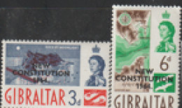 Delcampe - Gibraltar 1964 SG 178-9  New Constitution Lightly Mounted Mint - Gibraltar