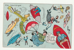 Delcampe - Carte Postale Ancienne – Aviation Humoristique – Une Bourrasque - Dirigibili
