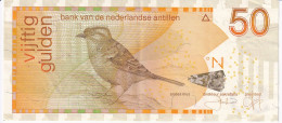 Delcampe - BILLETE DE CURAÇAO DE 50 GULDEN DEL AÑO 2006 EN CALIDAD EBC (XF) (BIRD-PAJARO) (BANKNOTE) - Antilles Néerlandaises (...-1986)
