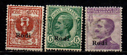 Delcampe - ITALIA - RODI - 1918 - STEMMA SABAUDO ED EFFIGIE DEL RE VITTORIO EMANUELE III CON SOVRASTAMPA - MNH - Egée (Rodi)