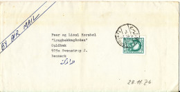 Delcampe - Syria Cover Sent To Denmark 6-12-1976 Single Franked A Brown Line Across The Backside Of The Cover - Syrien