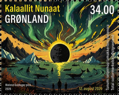 Delcampe - Greenland - 2026 - Total Solar Eclipse In Eastern Greenland On August 16, 2026 - Mint Stamp - Ungebraucht