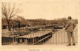 Delcampe - - St MAMMES (77) -  Le Quai De Seine  (animée, Péniches)  -25955- - Saint Mammes