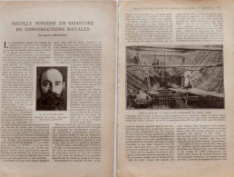 Delcampe - Article Papier 8 Pages NEUILLY CHANTIER CONSTRUCTION NAVALE SV Année 1919 - Non Classés
