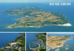 Delcampe - CPM - MORBIHAN - ILE DE GROIX - VUE GENERALE DE L'ILE - LA PLAGE DES GRANDS SABLES - PORT TUDY - Groix
