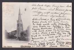 Delcampe - Vintage Postcard United Kingdom Weybridge Church 1901 - Surrey