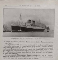 Delcampe - Article Papier PAQUEBOT MAURETANIA  SV Année 1939 - Non Classés
