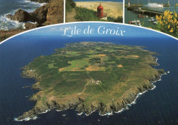 Delcampe - CPM - MORBIHAN - ILE DE GROIX - VUE GENERALE DE L'ILE - PORT LAY - PORT TUDY - POINTE DES CHATS - Groix