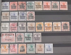 Delcampe - BELGIQUE LOT 30 TIMBRES OCCUPATION ALLEMANDE   1914 - 17 - Sammlungen