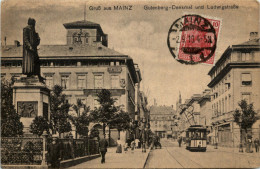 Delcampe - Mainz, Gutenbergdenkmal Und Ludwigstrasse - Mainz