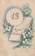 Delcampe - MUGUET    CARTE   PEINTE  MAIN      SOUVENIR DE MAITRISE - Blumen