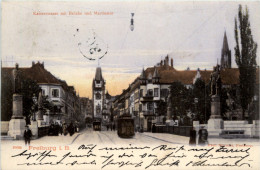 Delcampe - Freiburg I.Br., Kaiserstrasse Mit Brücke Und Martinstor - Freiburg I. Br.
