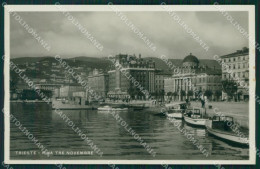 Delcampe - Trieste Città Riva Tre Novembre Barche Foto Cartolina MT1349 - Trieste (Triest)