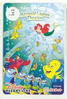 Delcampe - Carte Prépayée Japon (239) DISNEY SEA RESORT LINE - Film - LITTLE MERMAID Sirène & Crabe - Japan Prepaid Movie Card - Disney