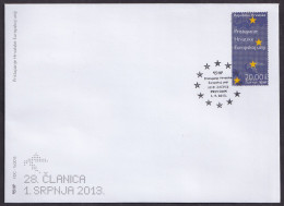 Delcampe - -+Croatia, 2013-07-01, Croatia Member Of The EU, Stamp From Souveir Sheet, FDC - Croatia