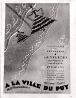 Delcampe - Publicité Papier  DENTELLE VILLE DU PUY Année 1931 FEA - Publicités