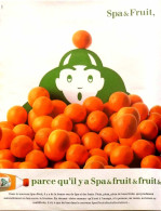 Delcampe - Publicité Papier  EAU LIMONADE SPA FRUIT CN 28 1996 - Publicités
