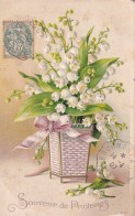 Delcampe - MUGUET         SOUVENIR DE  PRINTEMPS        CARTE  GAUFREE - Blumen