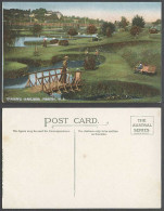 Delcampe - Western Australia Old Postcard Queen's Gardens Perth W.A. Bridge Bridges & Lakes - Autres & Non Classés