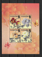 Delcampe - Ascension 2011 Flowers Sheet  Y.T. 1031/1034 ** - Ascensión