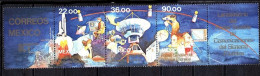 Delcampe - 1985 Bande Mexique Avec Vignettes Lancement Du Premier Système De Communication Par Satellite Morelos - Mexico