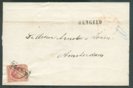 Delcampe - 10c. Rouge Annulation FRANCO Sur Lettre De HENGELO (griffe) + Cds HARNEHM 25/7 1866 Vers Amsterdam . - TB -. 24809 - Briefe U. Dokumente