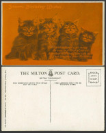 Delcampe - Cats Kittens, Sincere Birthday Wishes, Greetings, Cat Kitten Old Postcard Milton - Katten