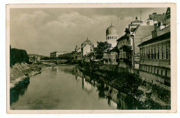 Delcampe - RO 13 - 2912 ORADEA, SYNAGOGUE, The River CRIS, Romania - Old Postcard, Real PHOTO - Used - 1940 - Rumänien