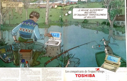 Delcampe - Publicité Papier  ORDINATEUR TOSHIBA T 1100 BD GIBRAT Année 1987 EV-W - 2 Pages - Werbung