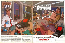 Delcampe - Publicité Papier  ORDINATEUR TOSHIBA T 3100 BD GIBRAT Année 1987 EV-W - 2 Pages - Werbung