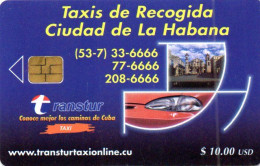 Delcampe - CUBA - CHIP CARD - ADVERTISING - TRANSTUR TAXI - Cuba