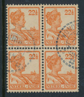 Delcampe - Nederlands Indië - 1922 - 4x 22,5c Wilhelmina In Blok Met KBu WONOSARI-DJOKJA - Niederländisch-Indien