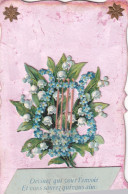 Delcampe - MUGUET         CARTE A SYSTEME   ET  AJOUTIS  DORES - Blumen