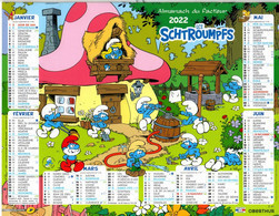 Delcampe - Calendrier Almanach La Poste PTT 2022 LES SCHTROUMPFS - Grand Format : 2001-...