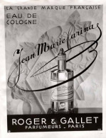 Delcampe - Publicité Papier  PARFUM EAU DE COLOGNE JEAN MARIEFARINA ROGER & GALLET Année 1931 FEA - Werbung