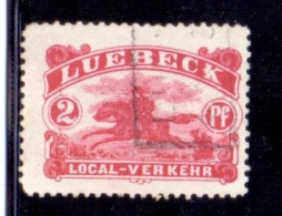 Delcampe - ALLEMAGNE POSTES PRIVEES LÜBECK 2 Pf Postier A Cheval 1888 - Pferde