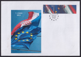Delcampe - -+Croatia, 2013-07-01, Croatia Member Of The EU, Stamp With Labels, FDC I - Croatia