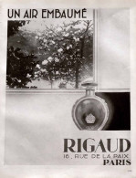 Delcampe - Publicité Papier  PARFUM RIGAUD Année 1931 FEA - Werbung
