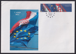 Delcampe - -+Croatia, 2013-07-01, Croatia Member Of The EU, Stamp With Labels, FDC II - Croatia