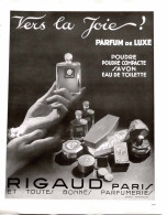 Delcampe - Publicité Papier  PARFUM RIGAUD VERS LA JOIE Année 1931 FEA - Werbung