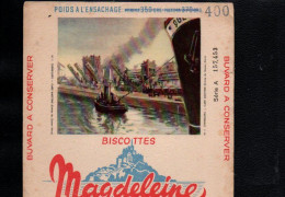 Delcampe - BUVARD BISCOTTES MAGDELEINE - PORT DE CHERBOUG - Biscotti