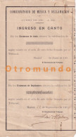 Delcampe - ENSEÑANZA DE CANTO INGRESO CONSERVATORIO DE MUSICA Y DECLAMACION MADRID ESPAÑA 1909 TAX STAMP - Fiscaux