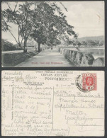 Delcampe - Ceylon WW1 KG5 6c Colombo 1916 Old Postcard Kandy Lake Side Promenade Street Men - Sri Lanka (Ceylon)