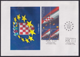 Delcampe - -+Croatia, 2013-07-01, Croatia Member Of The EU, Stamps With Labels, FDC IIIa - Croatia