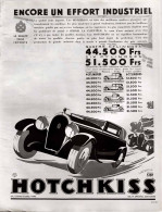 Delcampe - Publicité Papier  VOITURE HOTCHKISS Année 1931 FEA - Werbung