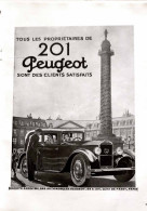 Delcampe - Publicité Papier  VOITURE PEUGEOT 201 Année 1931 FEA - Werbung