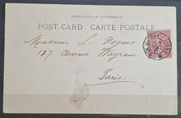 Delcampe - France 1907  Semeuse Carte Postale Affranchi Avec N°129 Prevenant D'Inde Par Voie Maritime SUPERBE - 1903-60 Sower - Ligned